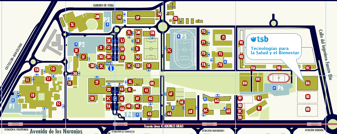 Edificio 8G dentro de la UPV