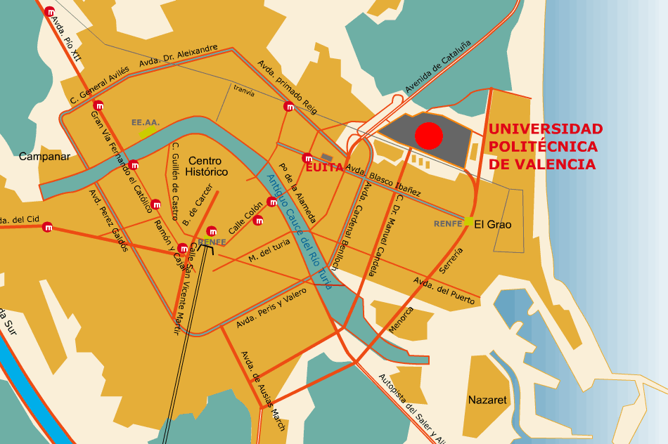 Mapa de accesos a la UPV